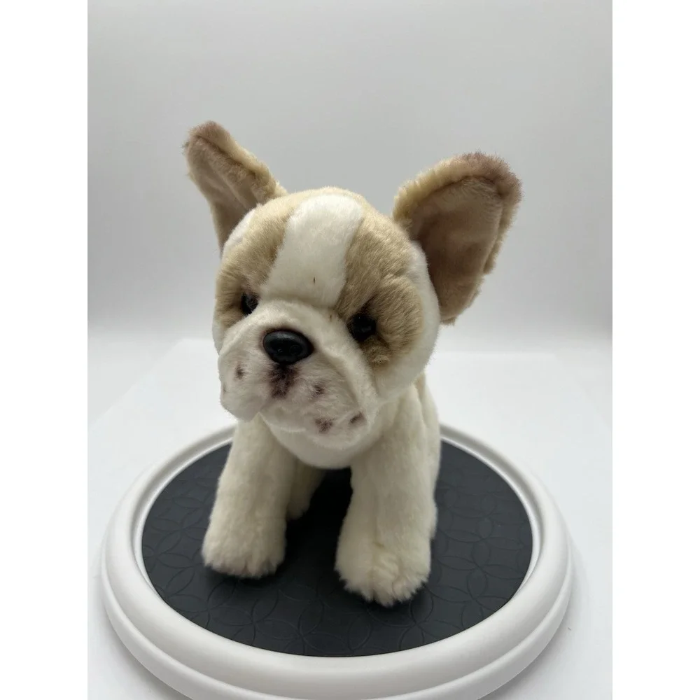 French Bulldog Realistic Stuffed Plush, Tan & White-Bearington collection